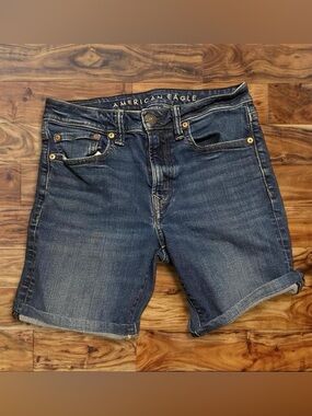 American Eagle Outfitters Dark Indigo Denim Jean Shorts